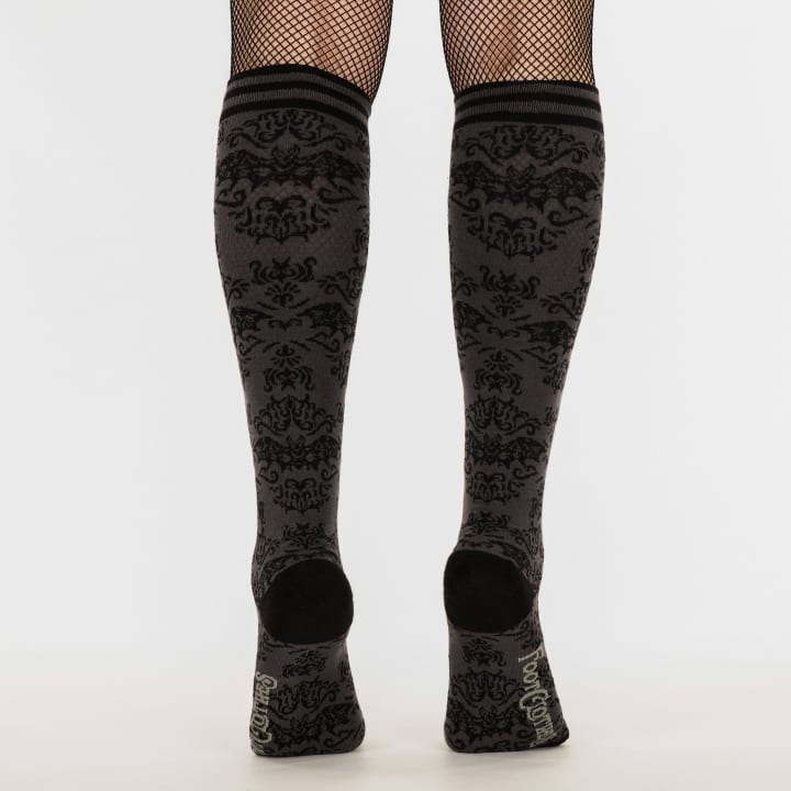 Bat Damask Knee High Socks | Spooky Halloween