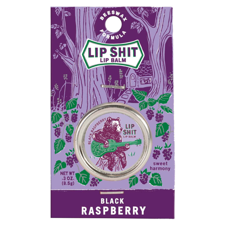 Lip Shit Lip Balm in Black Raspberry | Lip Moisturizer in Tin | .3oz | BlueQ at GetBullish