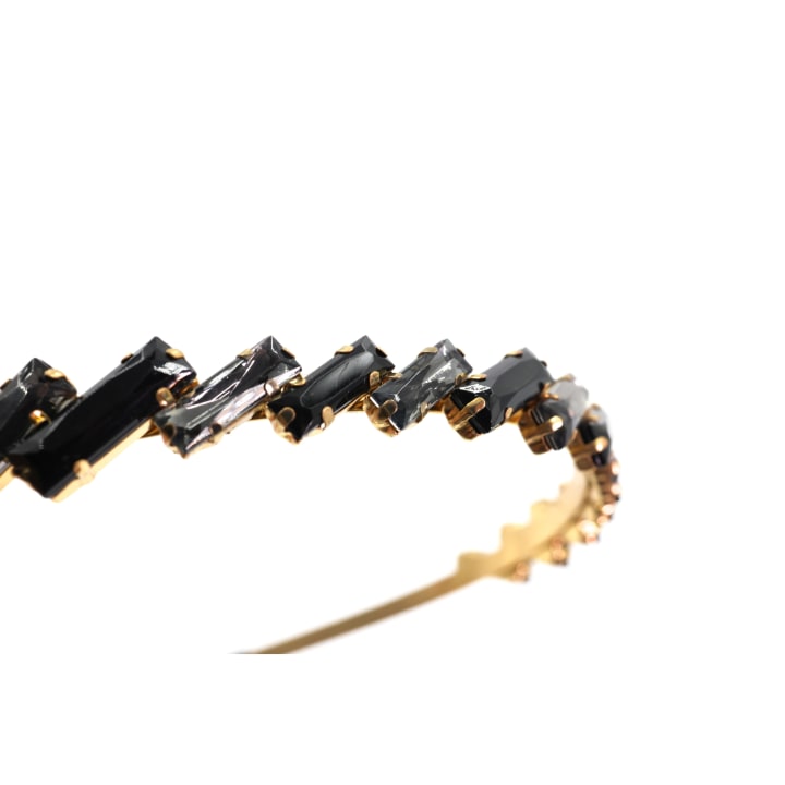 Staggering Intelligence Black Gem Jeweled Tiara Headband