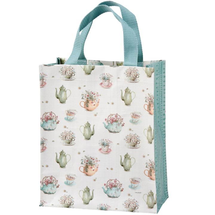 Tea Time Daily Tote Bag | Lunch Storage |  8.75" x 10.25" x 4.75"