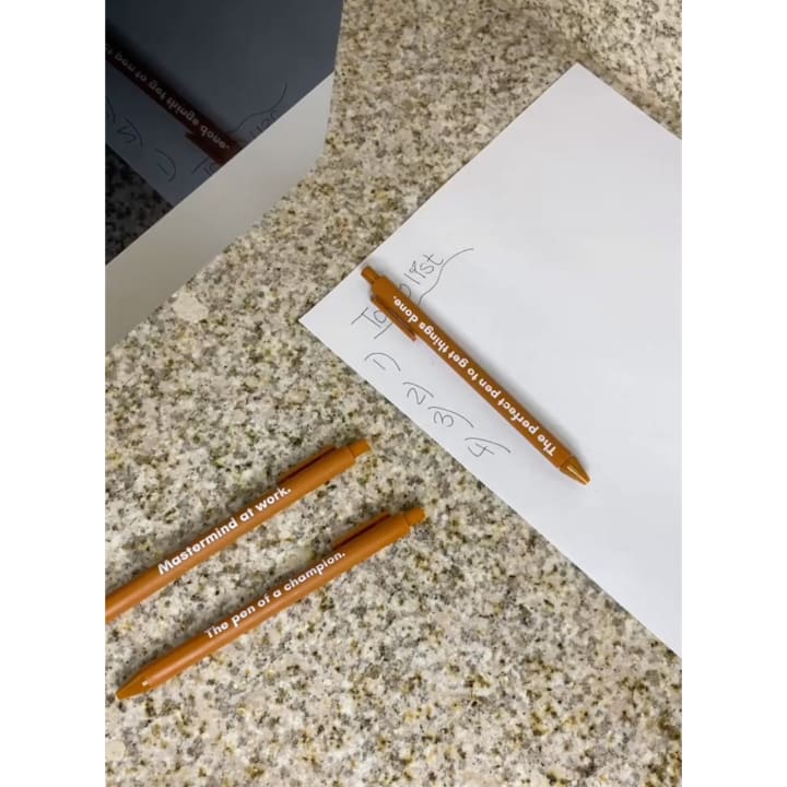 The Pen Of A Champion Pen 🏆 | Gel Click Pen in Caramel