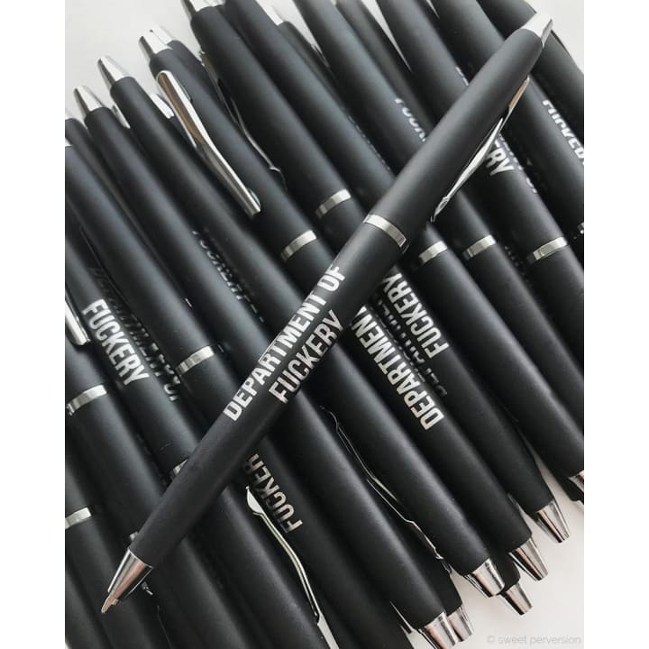 Department of Fuckery Pen Set in Black | Set of 3 Funny Sweary Profanity Ballpoint Pens