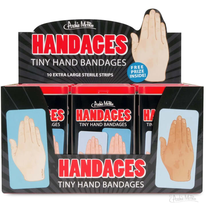 Handages Tiny Hand Bandages | Funny Bandages in a Metal Tin