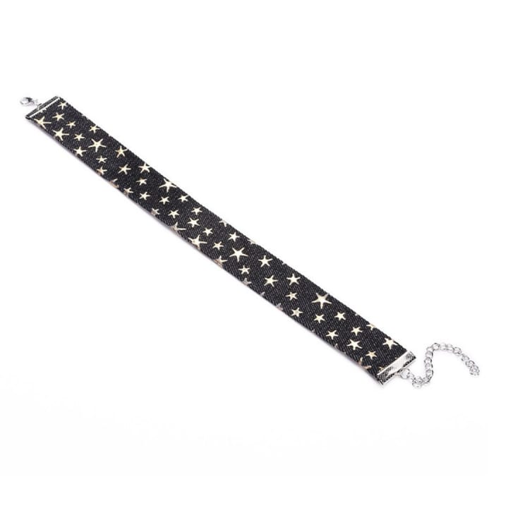 Black Denim Star Choker Necklace