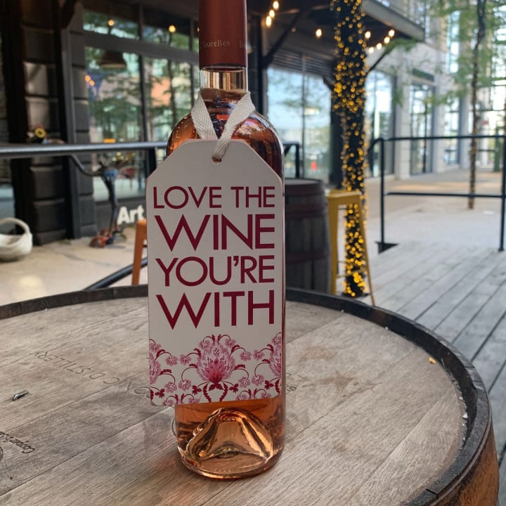 Love the Wine You're With Wooden Bottle Tag