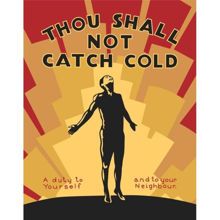 Thou Shall Not Catch Cold 2.5" x 3.5" Vintage Art Magnet