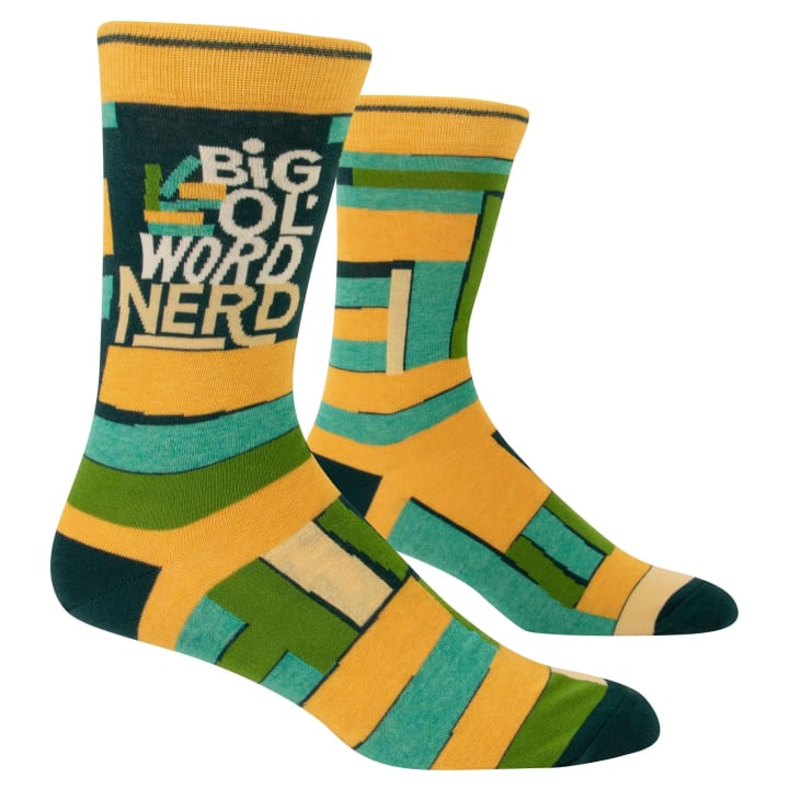 Big Ol' Word Nerd Men's Crew Socks | BlueQ at GetBullish