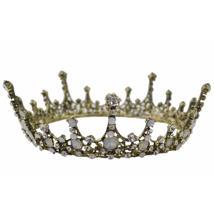 Moonlight Ice Queen Royalty Crown Tiara in Opal and Champagne Gold or Silver (2 Options)