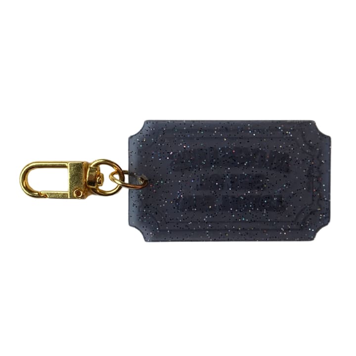 One Ticket to the Shitshow Black Glitter Acrylic Keychain | Ticket-shaped Keyholder