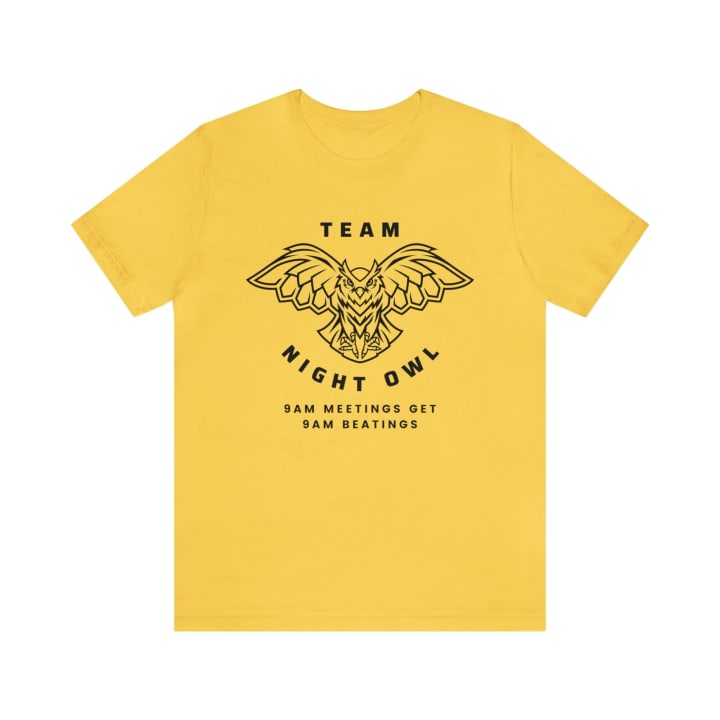 Team Night Owl Unisex Jersey Short Sleeve Tee