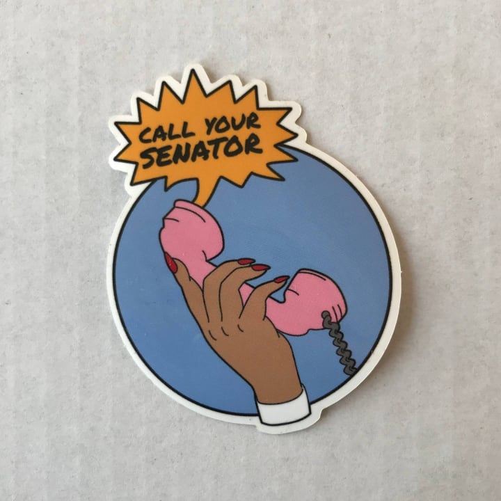 Call Your Senator Vinyl Sticker in Blue