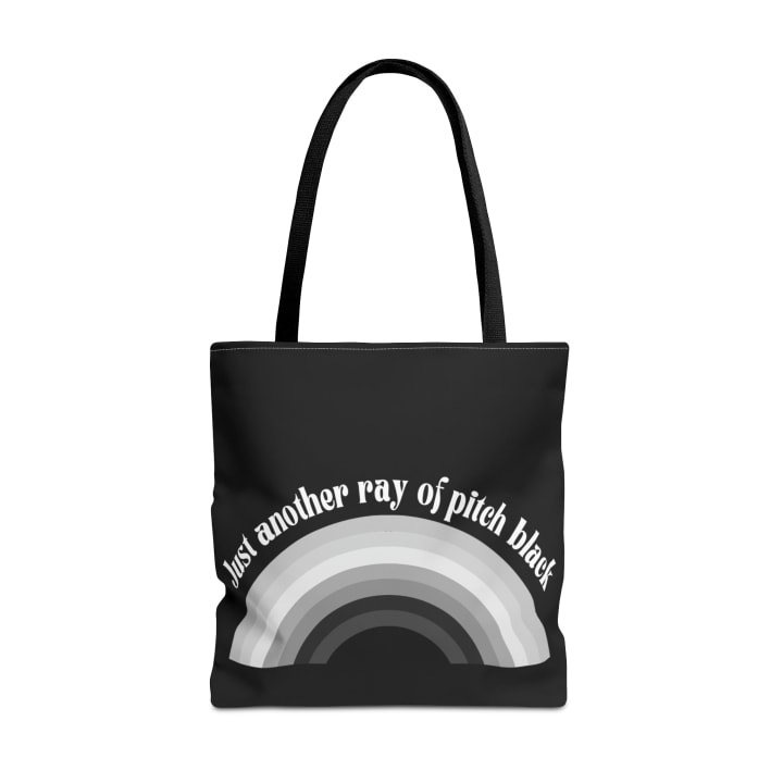Just Another Ray of Pitch Black Tote Bag in Black | 18" x 18" - Color: Black, Size: 18" × 18''