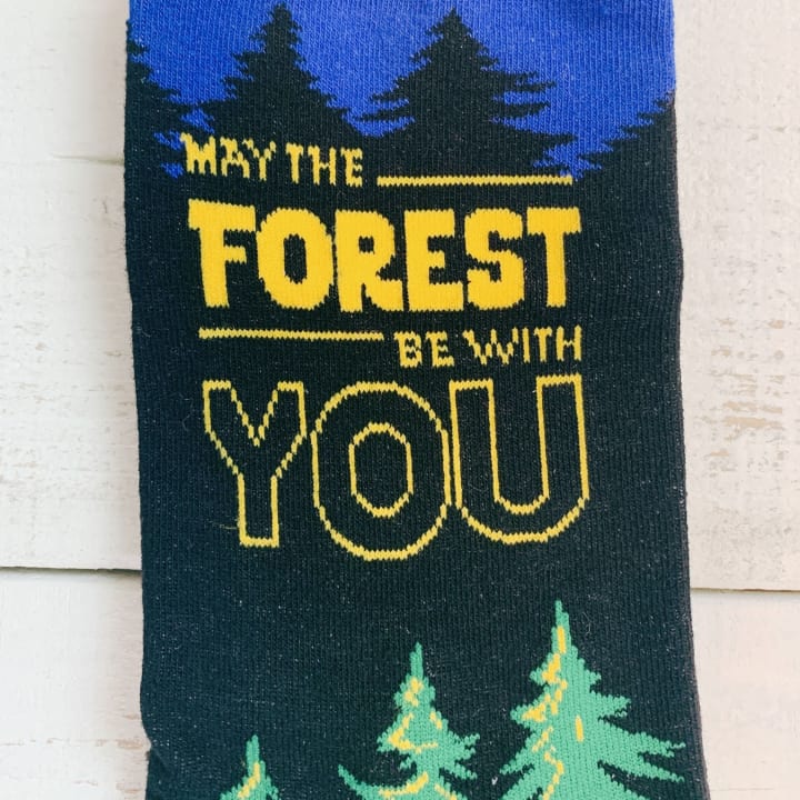 May The Forest Be With You Men's Novelty Crew Socks  | Funny Sayings Comfy Socks