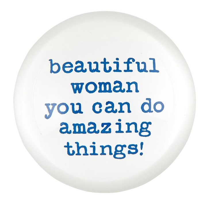 Beautiful Woman You Can Do Amazing Things Glass Dome Paperweight | In a Gift Box