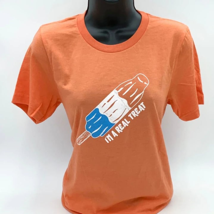 XS-3X I'm a Real Treat Popsicle Unisex T-shirt in Heather Orange Size Small-3XL | Smartass & Sass at GetBullish