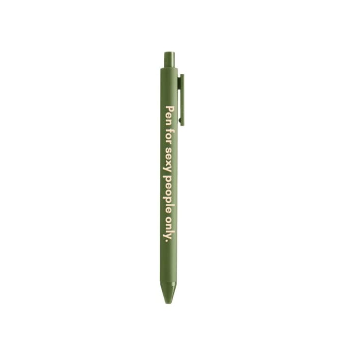 Pen For Sexy People Only Pen 🌹 | Gel Click Pen in Olive Green