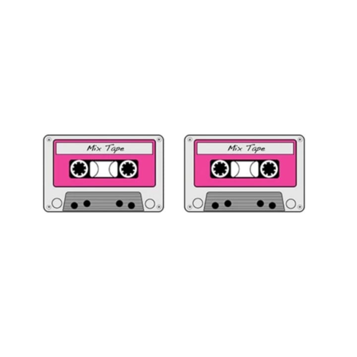 Pink Mixtape Mini Stud Earrings | '80s Retro Style | Acrylic