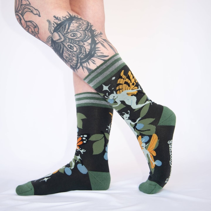 Fanciful Fairies Crew Socks | Whimsical Wings Faeries