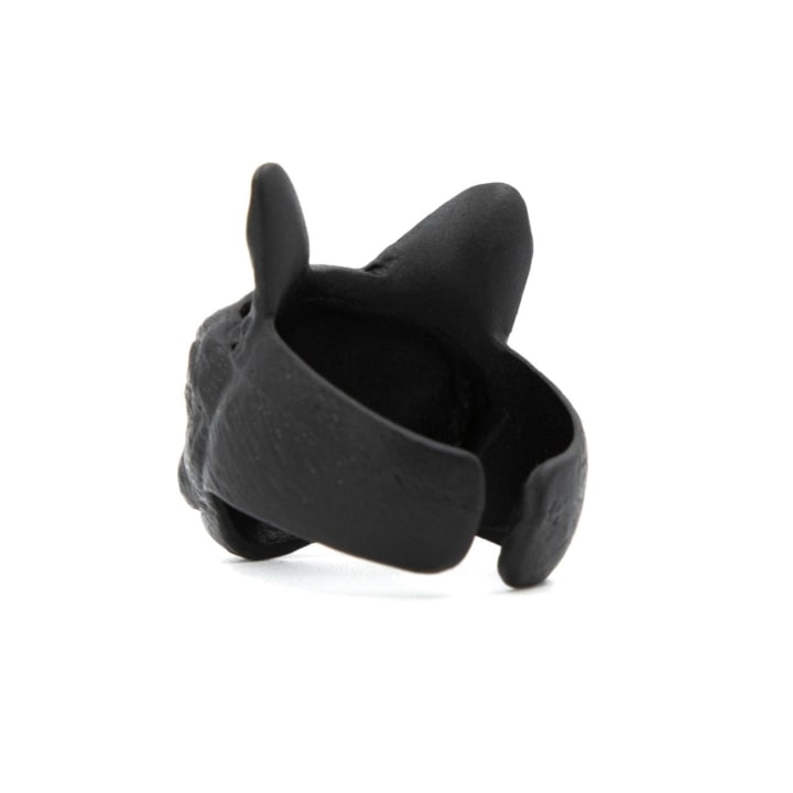 Matte Black Cat Statement Ring | Gift Box