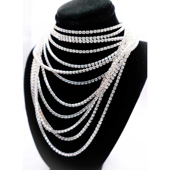 Diamond Cascade Statement Necklace