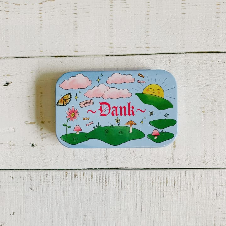 Dank Stash Tin - Purse-Size Food-Safe Tin Box | Decorative Cute Tin Box | 3.5" x 2.4"