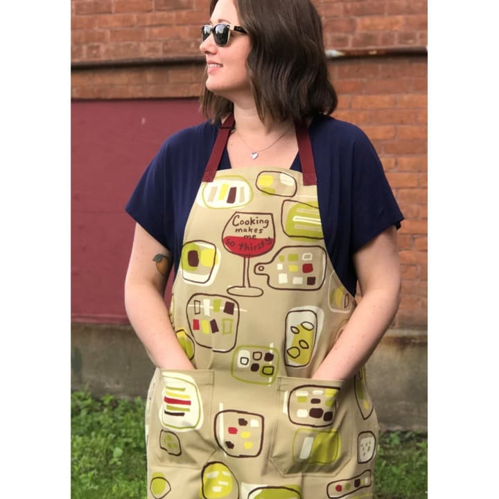 Cooking Makes Me So Thirsty Funny Cooking and BBQ Apron Unisex 2 Pockets Adjustable Strap 100%  | BlueQ at GetBullish
