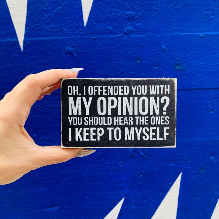 Oh I Offended You With My Opinion Box Sign