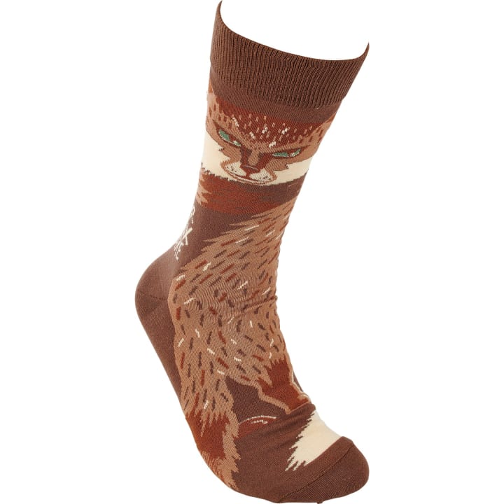 For Fox Sake Funny Socks in Brown | Unisex