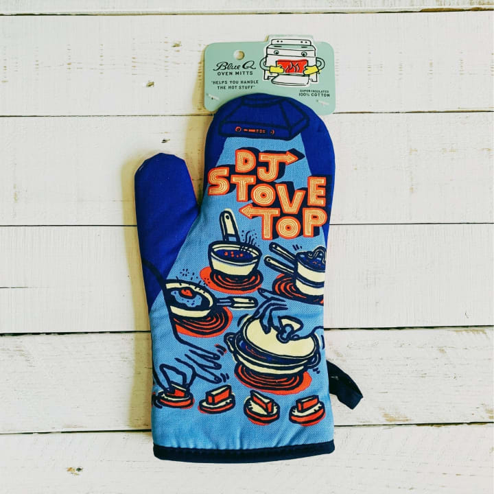 DJ Stovetop Thermal Oven Mitt | Kitchen Thermal Single Pot Holder | Unisex or Men's Gift | BlueQ at GetBullish