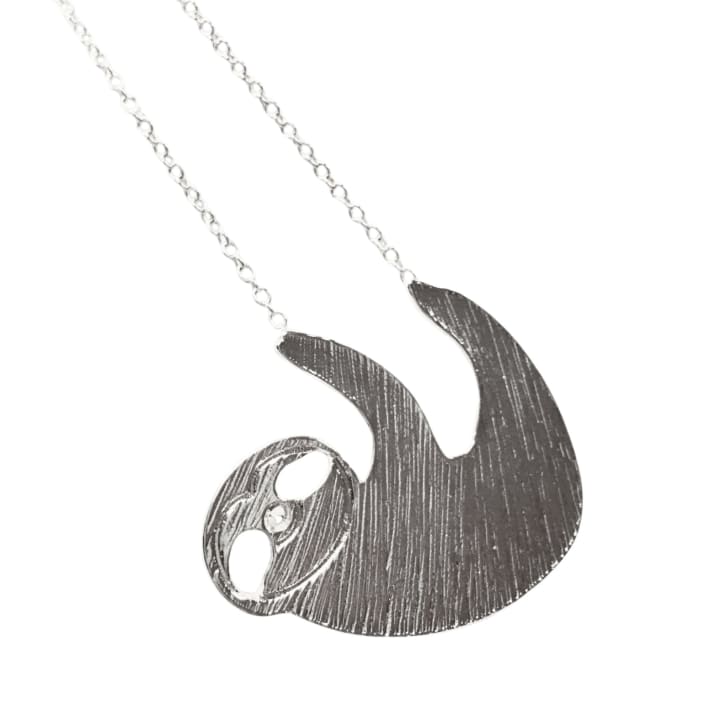 Slothy McSloth Necklace in Silver