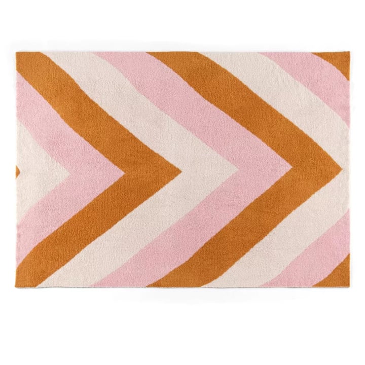 Super Soft Reversible Chevron Throw Blanket In Pink and Orange | 60" x 50" | Giftable