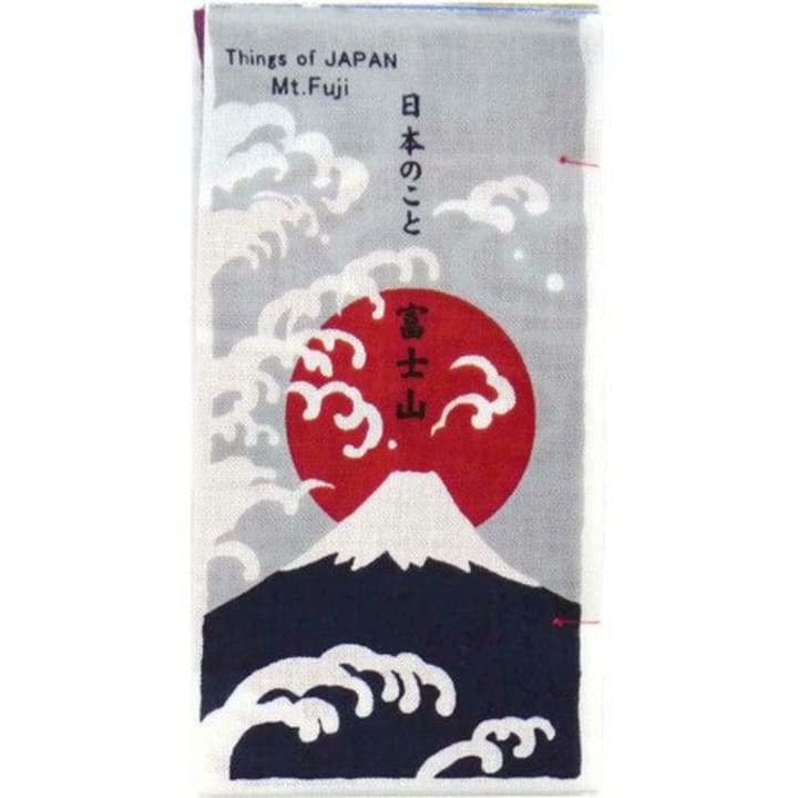 Mt. Fuji Tenugui | Traditional Japanese Hand Towel Book | 13.4" x 35.4" Long Thin Stencil-Dyed Art Towel
