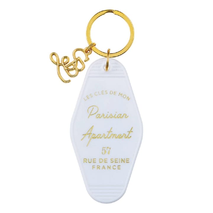 Parisian Apartment Motel Keychain in White