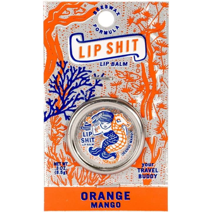 Lip Shit Lip Balm in Orange Mango Beeswax Formula | Lip Moisturizer in Tin | .3oz | BlueQ at GetBullish