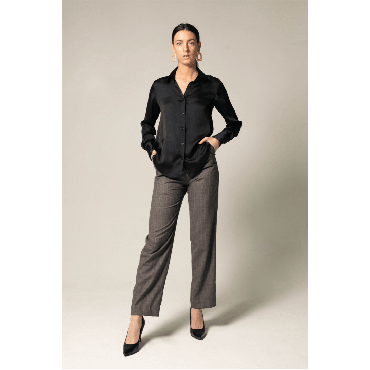 Women's Straight-Leg Wool Pants