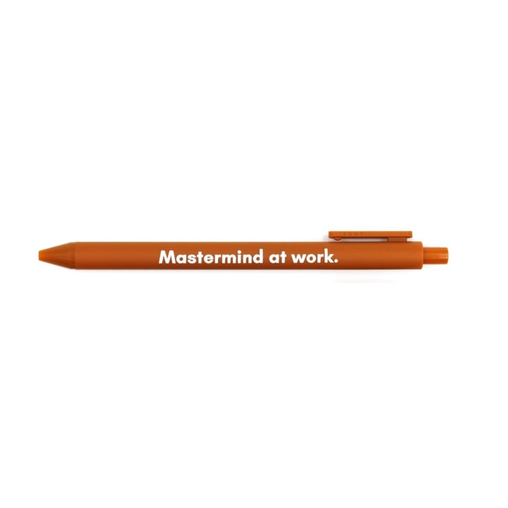 Mastermind At Work Pen 🏆 | Gel Click Pen in Caramel | Set of 30