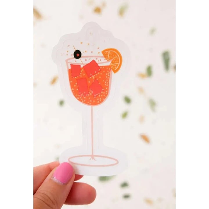 Spritz Cocktail Wine Glass Transparent Sticker