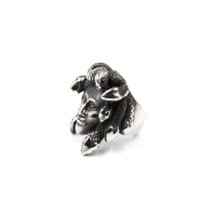 Medusa Statement Ring in Heritage Silver