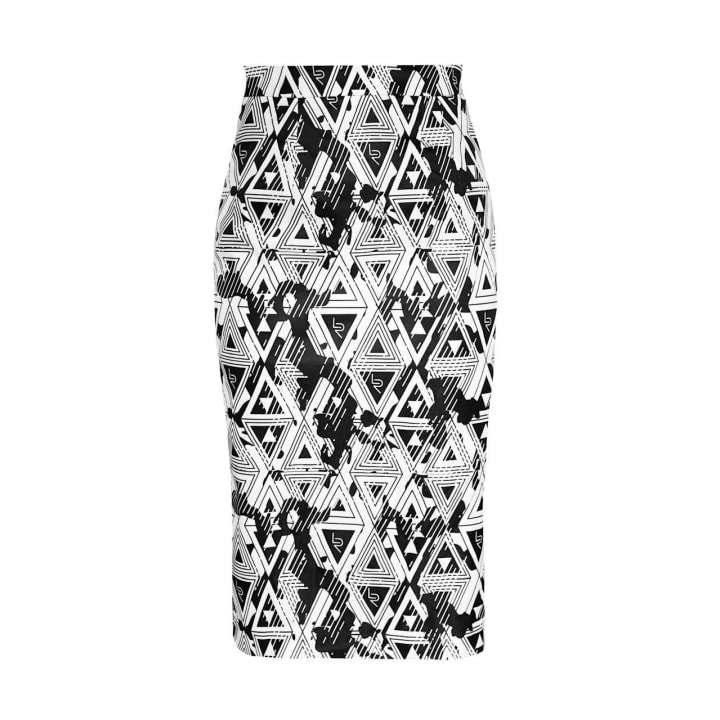 Amour Geometric Pencil Skirt