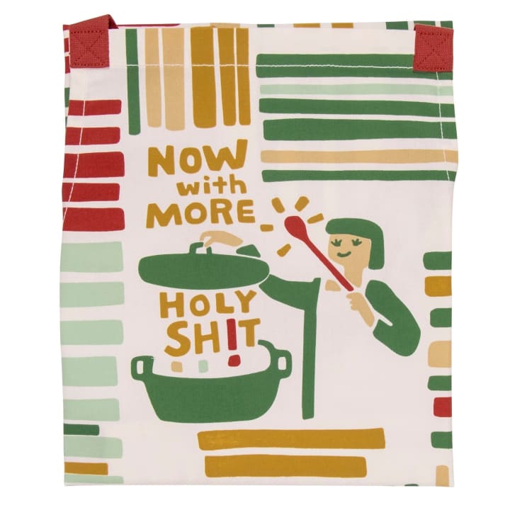 Now With More Holy Shit Funny Cooking and BBQ Apron Unisex 2 Pockets Adjustable Strap 100% Cotton | BlueQ at GetBullish