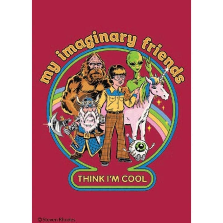 My Imaginary Friends Think I'm Cool Fridge Magnet