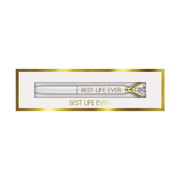 Best Life Ever Gem Pen in Gift Box | Jewel-Topped Gift Pen in Gold