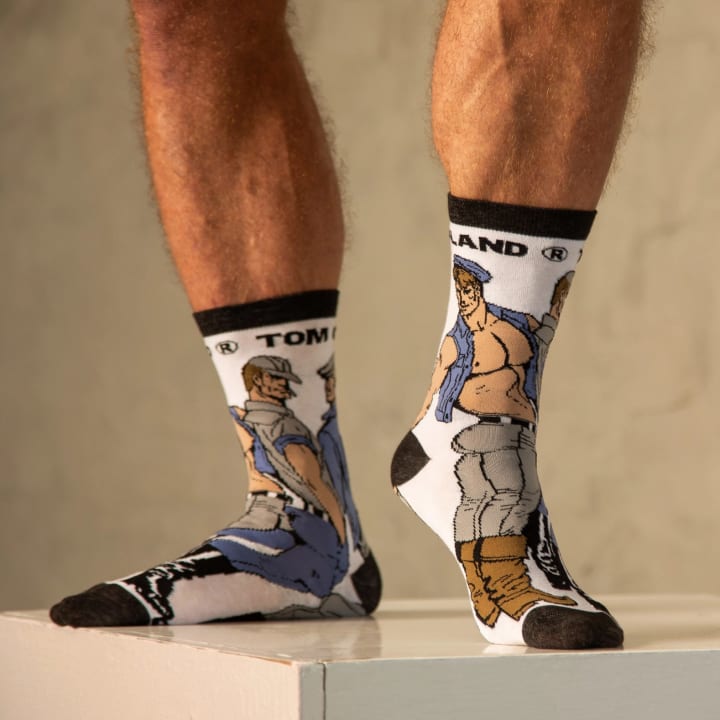 Tom Of Finland Denim Trio Crew Socks | Gym Socks | Unisex