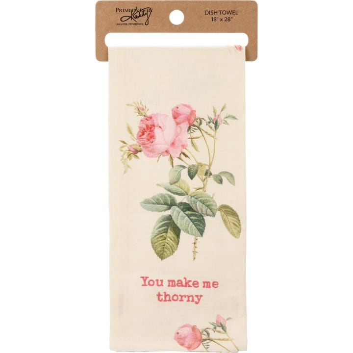 You Make Me Thorny Dish Cloth Towel | Cotten Linen Novelty Tea Towel | Cute Kitchen Hand Towel | 18" x 28"