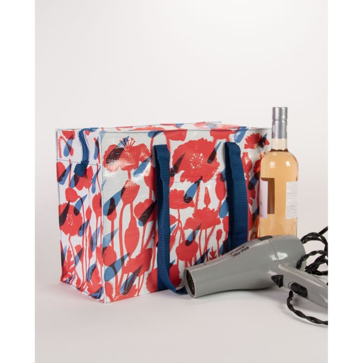 Flower Shower Shoulder Tote in Red and Blue | BlueQ at GetBullish