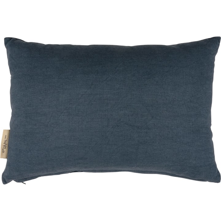 Moon Phases Pillow | Navy Blue Cotton | 15" x 10"