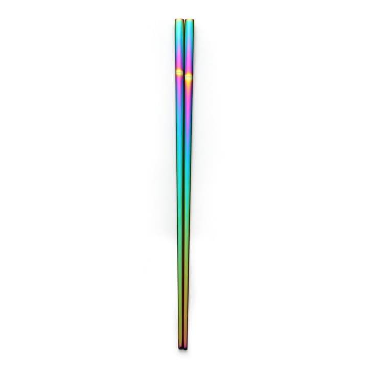 Set of 2 Pairs Holographic Rainbow Chopsticks in Stainless Steel