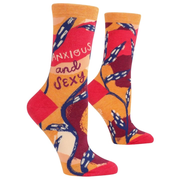 Anxious And Sexy Novelty Women's Crew Socks | BlueQ at GetBullish