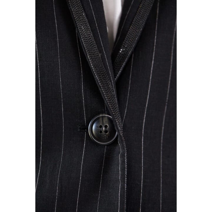 Black Pinstripes Oversize Blazer