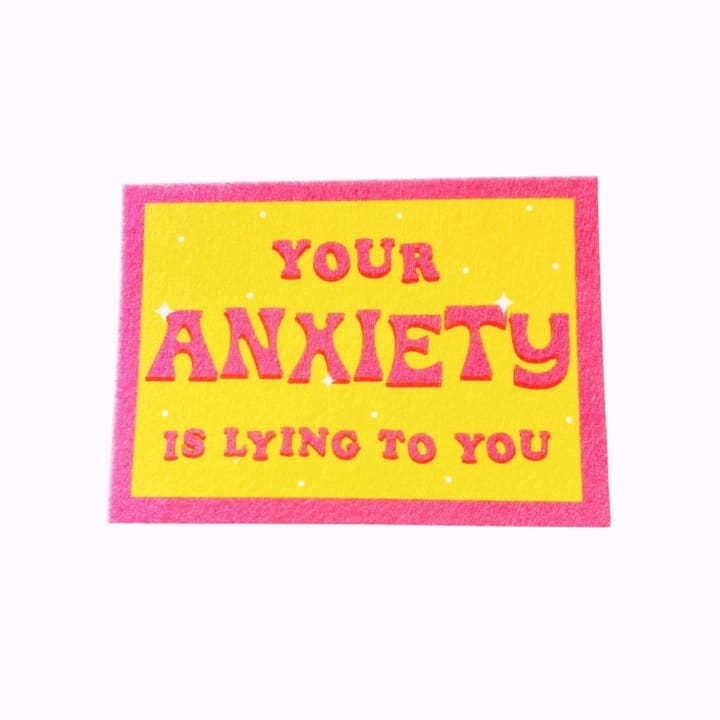 Fun Club "Your Anxiety Is Lying To You" Mini Felt Wall Art Banner
